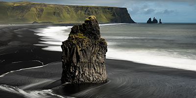 Black sands in Iceland seen from above